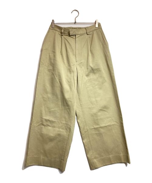 SOFTHYPHEN（ソフトハイフン）SOFTHYPHEN (ソフトハイフン) ORGANIC COTTON CHINO TUCKED EXTRA WIDE PANTS ベージュ サイズ:3の古着・服飾アイテム