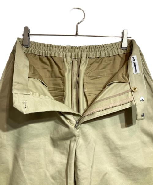 SOFTHYPHEN（ソフトハイフン）SOFTHYPHEN (ソフトハイフン) ORGANIC COTTON CHINO TUCKED EXTRA WIDE PANTS ベージュ サイズ:3の古着・服飾アイテム