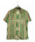 RRL（ダブルアールエル）の古着「NATIVE PRINT JERSY CAMP SHIRT」｜グリーン×レッド
