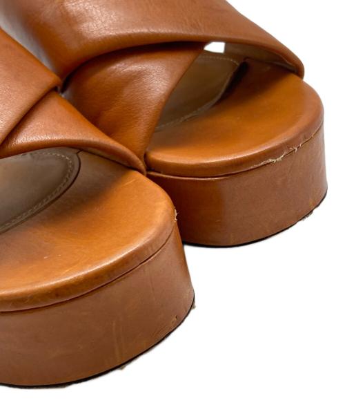 MARNI（マルニ）MARNI (マルニ) クロスレザーサンダル ブラウン サイズ:37の古着・服飾アイテム