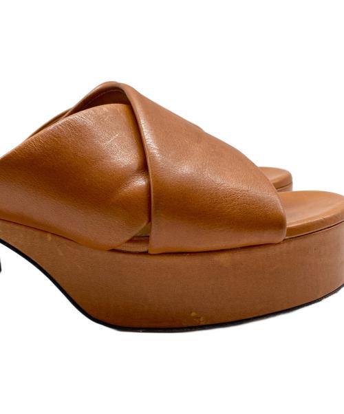 MARNI（マルニ）MARNI (マルニ) クロスレザーサンダル ブラウン サイズ:37の古着・服飾アイテム