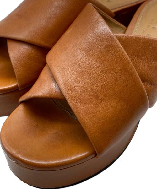 MARNI（マルニ）MARNI (マルニ) クロスレザーサンダル ブラウン サイズ:37の古着・服飾アイテム