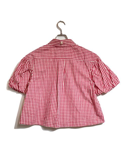 Simone Rocha（シモーネ ロシャ）Simone Rocha (シモーネ ロシャ) パフスリーブギンガムチェックシャツ ホワイト×レッド サイズ:8の古着・服飾アイテム