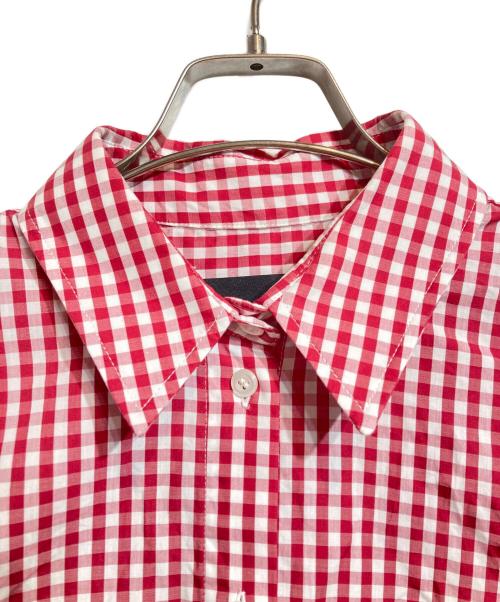 Simone Rocha（シモーネ ロシャ）Simone Rocha (シモーネ ロシャ) パフスリーブギンガムチェックシャツ ホワイト×レッド サイズ:8の古着・服飾アイテム