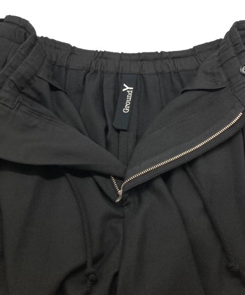 GROUND Y（グラウンドワイ）GROUND Y (グラウンドワイ) T/W gabardine Crow pants ブラック サイズ:3の古着・服飾アイテム