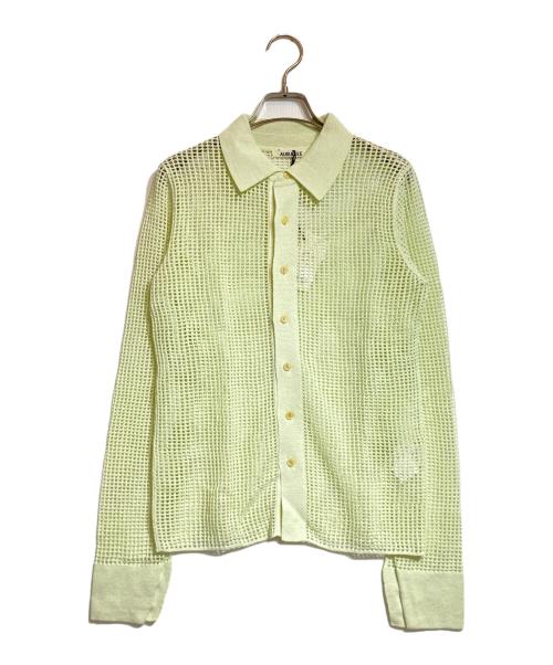 AURALEE（オーラリー）AURALEE (オーラリー) メッシュニットシャツ グリーンの古着・服飾アイテム