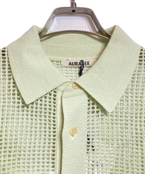 AURALEE（オーラリー）AURALEE (オーラリー) メッシュニットシャツ グリーンの古着・服飾アイテム