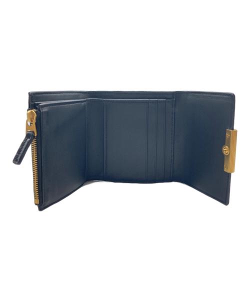 BOTTEGA VENETA（ボッテガベネタ）BOTTEGA VENETA (ボッテガベネタ) 3つ折りコンパクトウォレット ブラックの古着・服飾アイテム