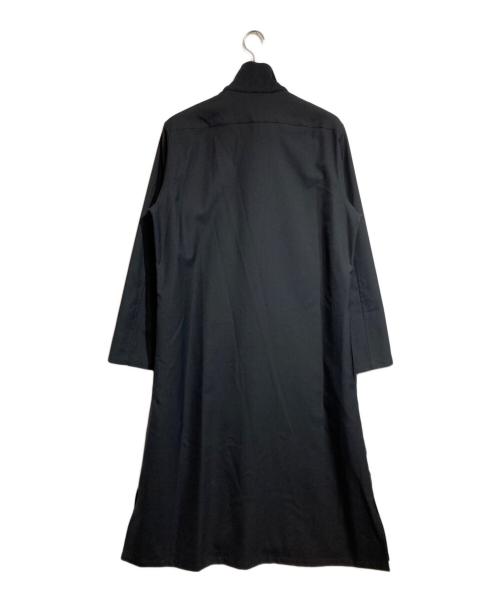 GROUND Y（グラウンドワイ）GROUND Y (グラウンドワイ) GABARDINE ZIP-UP STANDING COLLAR LONG SHIRT ブラック サイズ:3の古着・服飾アイテム