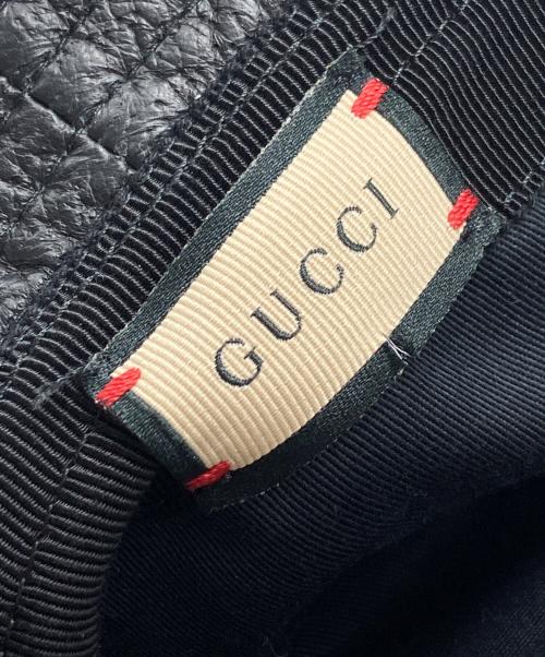 GUCCI（グッチ）GUCCI (グッチ) ホースビット ラムレザーハット ブラック サイズ:Lの古着・服飾アイテム