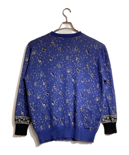 TOGA VIRILIS（トーガ ビリリース）TOGA VIRILIS (トーガ ビリリース) 総柄ニットカーディガン ブルー サイズ:46の古着・服飾アイテム