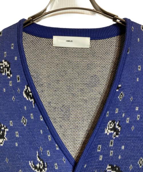 TOGA VIRILIS（トーガ ビリリース）TOGA VIRILIS (トーガ ビリリース) 総柄ニットカーディガン ブルー サイズ:46の古着・服飾アイテム