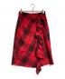 BORDERS at BALCONY（ボーダーズアットバルコニー）の古着「フリルデザインスカート」｜レッド×ブラック