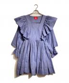 Vivienne Westwood RED LABELヴィヴィアンウエストウッドレッドレーベル）の古着「フリルブラウスワンピース」｜ブルー