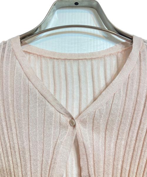 STUNNING LURE（スタニングルアー）STUNNING LURE (スタニングルアー) rシアーリブVネックカーディガン ピンク サイズ:Sの古着・服飾アイテム