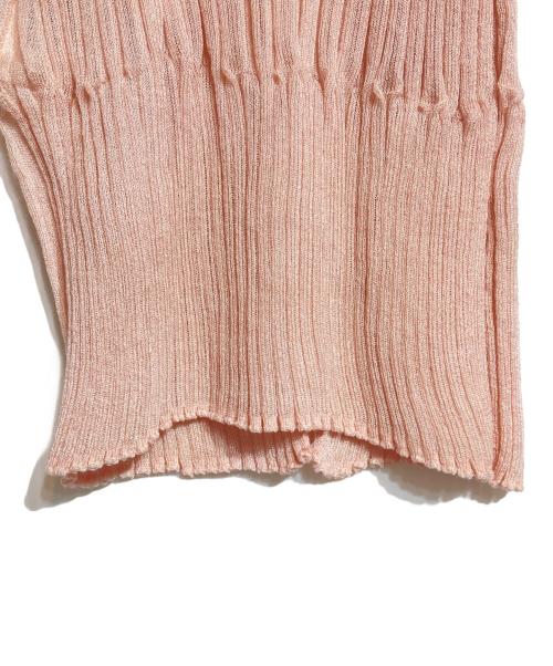 STUNNING LURE（スタニングルアー）STUNNING LURE (スタニングルアー) rシアーリブVネックカーディガン ピンク サイズ:Sの古着・服飾アイテム