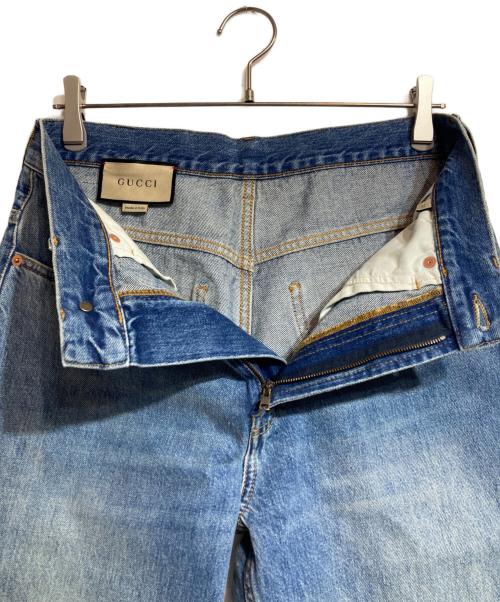 GUCCI（グッチ）GUCCI (グッチ) ストーンウォッシュフレアデニムパンツ インディゴ サイズ:31の古着・服飾アイテム