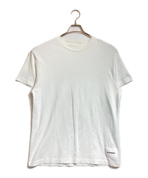 JIL SANDER（ジルサンダー）JIL SANDER (ジルサンダー) 裾ロゴパッチ半袖Tシャツ ホワイト サイズ:Lの古着・服飾アイテム