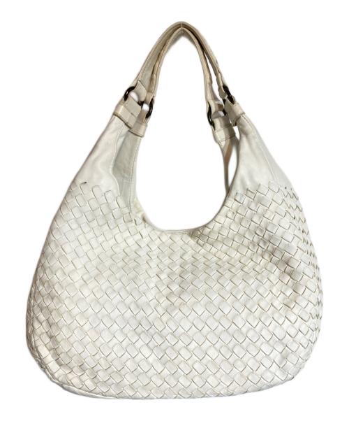 BOTTEGA VENETA（ボッテガベネタ）BOTTEGA VENETA (ボッテガベネタ) イントレチャートハンドバッグ ホワイトの古着・服飾アイテム