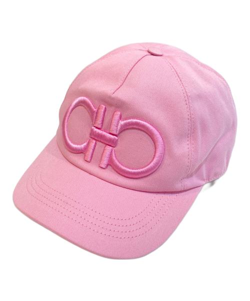 Salvatore Ferragamo（サルヴァトーレ フェラガモ）Salvatore Ferragamo (サルヴァトーレ フェラガモ) ガンチーニ ロゴ刺繍キャップ ピンク サイズ:ONEの古着・服飾アイテム