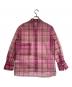 CABaN (キャバン) ナイロンオーガンジー チェックプリントポケットシャツ ピンク サイズ:S：6000円