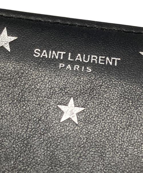 Saint Laurent Paris（サンローランパリ）Saint Laurent Paris (サンローランパリ) スタープリントコンパクトウォレット ブラックの古着・服飾アイテム
