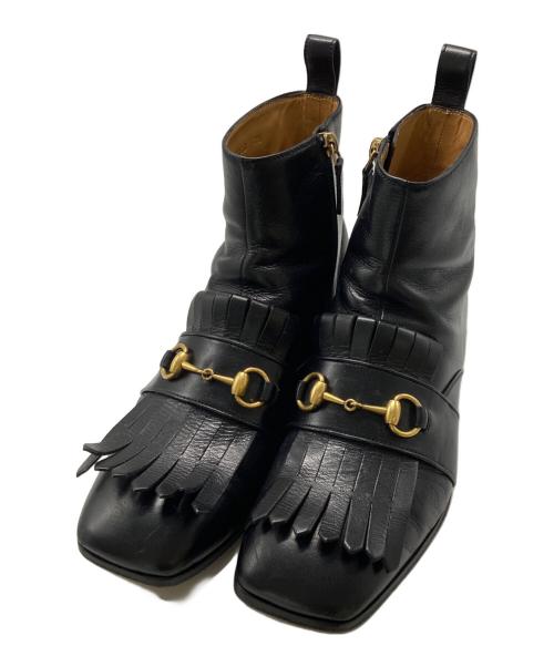 GUCCI（グッチ）GUCCI (グッチ) ホースビットブーツ ブラック サイズ:7・1/2の古着・服飾アイテム