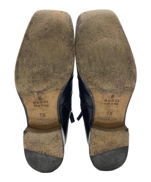 GUCCI（グッチ）GUCCI (グッチ) ホースビットブーツ ブラック サイズ:7・1/2の古着・服飾アイテム