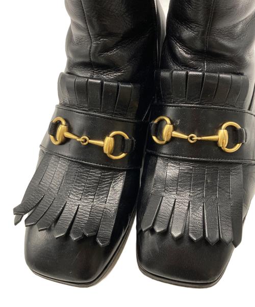 GUCCI（グッチ）GUCCI (グッチ) ホースビットブーツ ブラック サイズ:7・1/2の古着・服飾アイテム