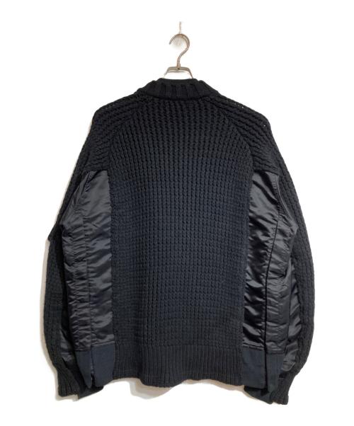 sacai（サカイ）sacai (サカイ) ニット切替ブルゾン ブラック サイズ:4の古着・服飾アイテム