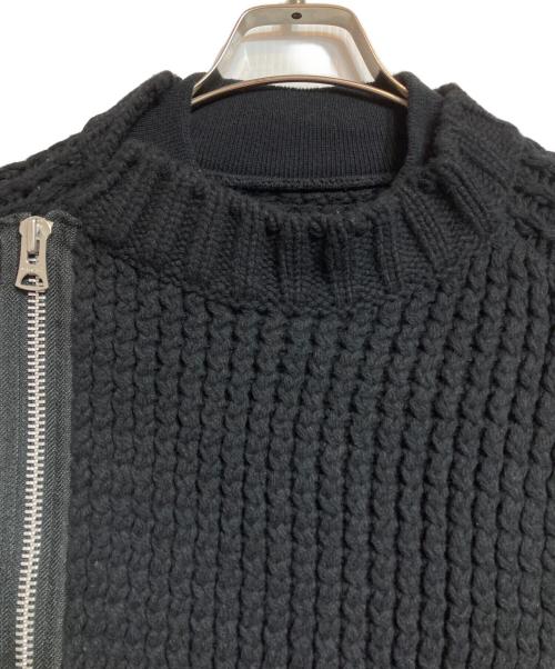 sacai（サカイ）sacai (サカイ) ニット切替ブルゾン ブラック サイズ:4の古着・服飾アイテム