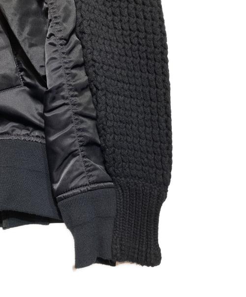 sacai（サカイ）sacai (サカイ) ニット切替ブルゾン ブラック サイズ:4の古着・服飾アイテム