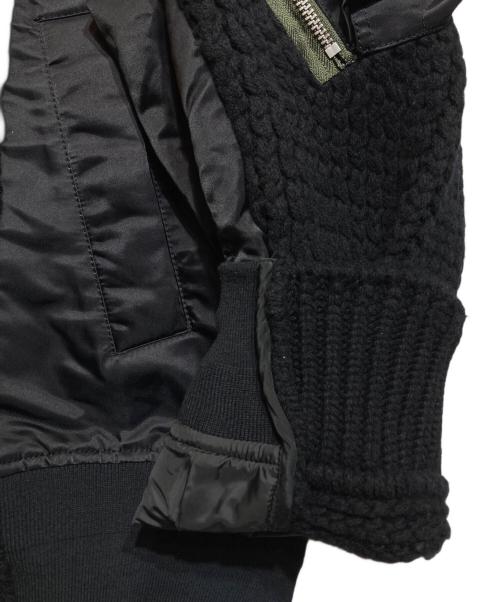 sacai（サカイ）sacai (サカイ) ニット切替ブルゾン ブラック サイズ:4の古着・服飾アイテム