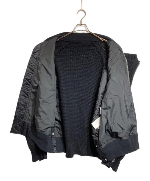 sacai（サカイ）sacai (サカイ) ニット切替ブルゾン ブラック サイズ:4の古着・服飾アイテム