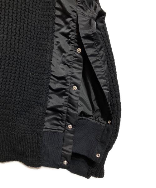 sacai（サカイ）sacai (サカイ) ニット切替ブルゾン ブラック サイズ:4の古着・服飾アイテム