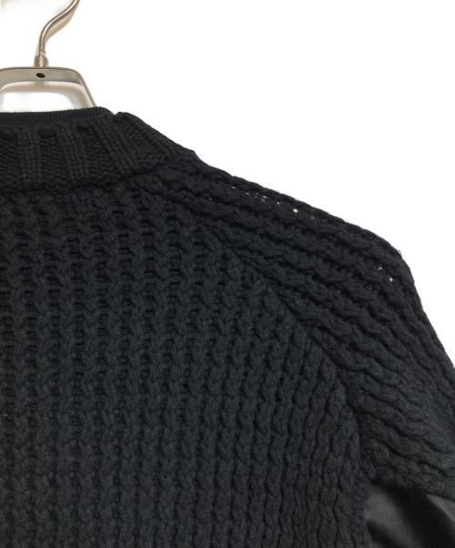 sacai（サカイ）sacai (サカイ) ニット切替ブルゾン ブラック サイズ:4の古着・服飾アイテム