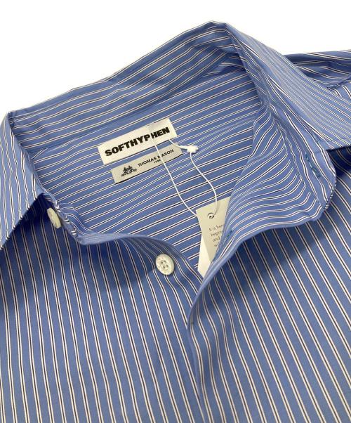 SOFTHYPHEN（ソフトハイフン）SOFTHYPHEN (ソフトハイフン) THOMAS MASON (トーマスメイソン) ストライプシャツ ブルー×ホワイト サイズ:3の古着・服飾アイテム