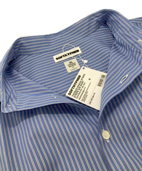 SOFTHYPHEN（ソフトハイフン）SOFTHYPHEN (ソフトハイフン) THOMAS MASON (トーマスメイソン) 半袖シャツ ブルー×ホワイト サイズ:3の古着・服飾アイテム