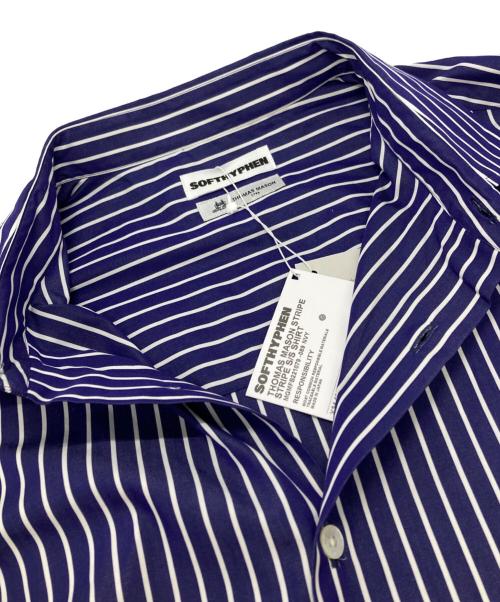 SOFTHYPHEN（ソフトハイフン）SOFTHYPHEN (ソフトハイフン) THOMAS MASON (トーマスメイソン) 半袖シャツ ネイビー×ホワイト サイズ:3の古着・服飾アイテム