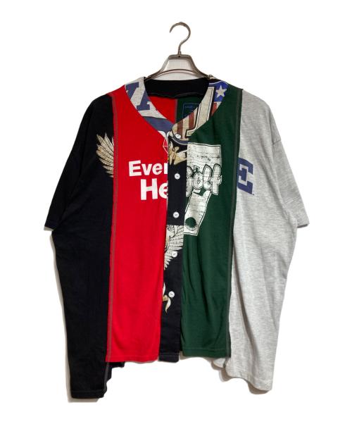 Rebuild by Needles（リビルドバイニードルス）Rebuild by Needles (リビルドバイニードルス) 再構築ベースボールシャツ レッド×グリーン サイズ:なしの古着・服飾アイテム