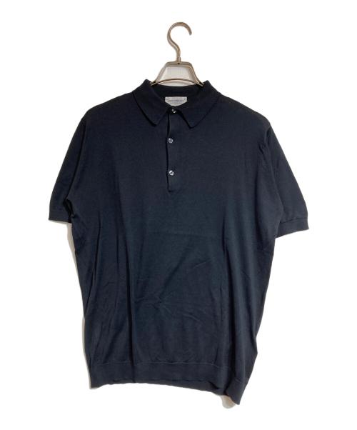 JOHN SMEDLEY（ジョンスメドレー）JOHN SMEDLEY (ジョンスメドレー) ニットポロシャツ ブラック サイズ:Ｌの古着・服飾アイテム
