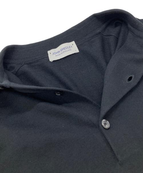 JOHN SMEDLEY（ジョンスメドレー）JOHN SMEDLEY (ジョンスメドレー) ニットポロシャツ ブラック サイズ:Ｌの古着・服飾アイテム