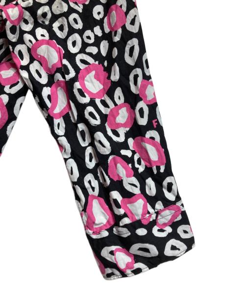 BLACK COMME des GARCONS（ブラックコムデギャルソン）BLACK COMME des GARCONS (ブラックコムデギャルソン) レオパードシャツ ブラック×ピンク サイズ:Lの古着・服飾アイテム
