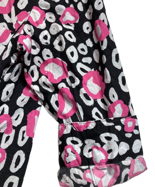 BLACK COMME des GARCONS（ブラックコムデギャルソン）BLACK COMME des GARCONS (ブラックコムデギャルソン) レオパードシャツ ブラック×ピンク サイズ:Lの古着・服飾アイテム