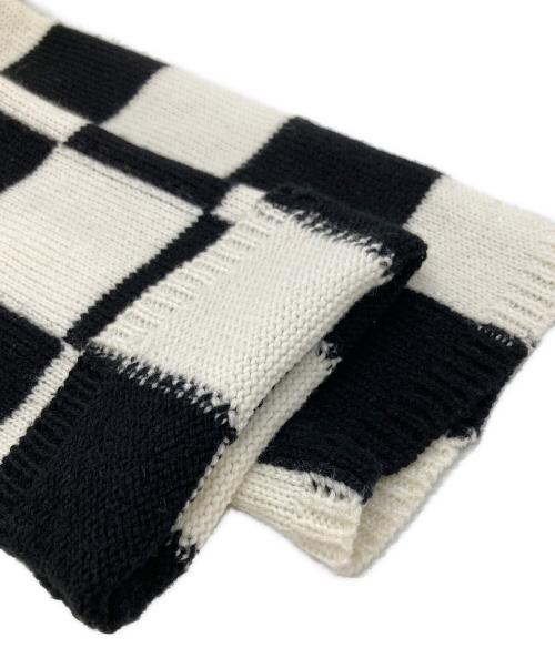 BLACK COMME des GARCONS（ブラックコムデギャルソン）BLACK COMME des GARCONS (ブラックコムデギャルソン) ボックスチェックニット ホワイト×ブラック サイズ:Ｌの古着・服飾アイテム