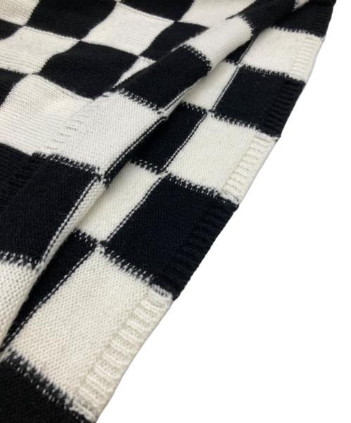 BLACK COMME des GARCONS（ブラックコムデギャルソン）BLACK COMME des GARCONS (ブラックコムデギャルソン) ボックスチェックニット ホワイト×ブラック サイズ:Ｌの古着・服飾アイテム