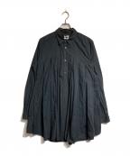 BLACK COMME des GARCONSブラックコムデギャルソン）の古着「コットンブロードプリーツロングシャツ」｜ブラック