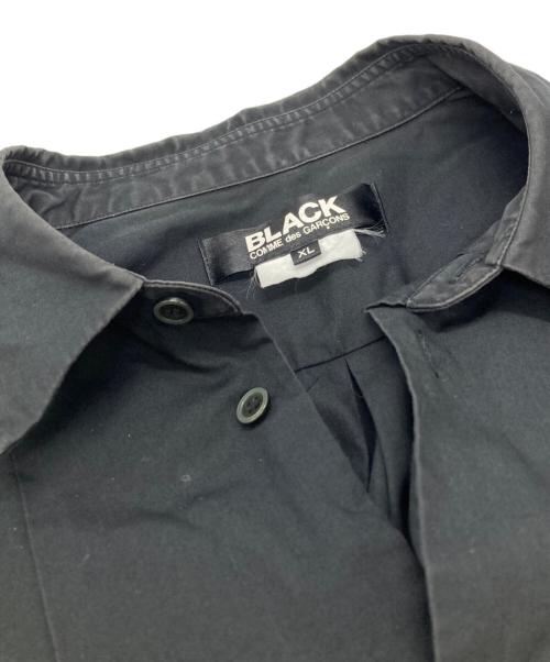 BLACK COMME des GARCONS（ブラックコムデギャルソン）BLACK COMME des GARCONS (ブラックコムデギャルソン) コットンブロードプリーツロングシャツ ブラック サイズ:XLの古着・服飾アイテム