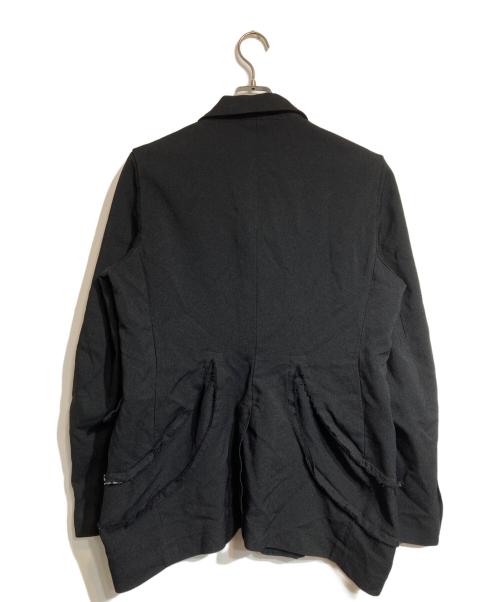 BLACK COMME des GARCONS（ブラックコムデギャルソン）BLACK COMME des GARCONS (ブラックコムデギャルソン) ポリ縮スラッシュ加工ジャケット ブラック サイズ:Lの古着・服飾アイテム