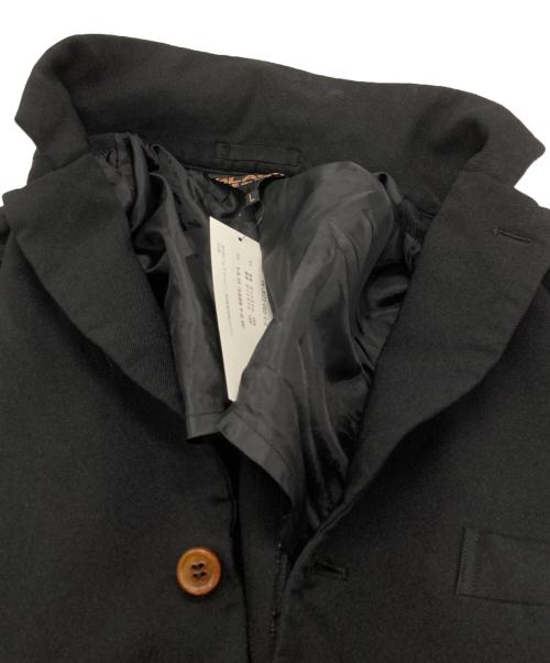 BLACK COMME des GARCONS（ブラックコムデギャルソン）BLACK COMME des GARCONS (ブラックコムデギャルソン) ポリ縮スラッシュ加工ジャケット ブラック サイズ:Lの古着・服飾アイテム